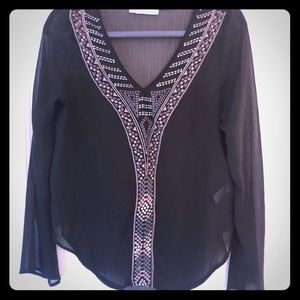Maurices Black Embroidered Blouse!